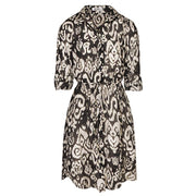 Heraldic print shirt dress