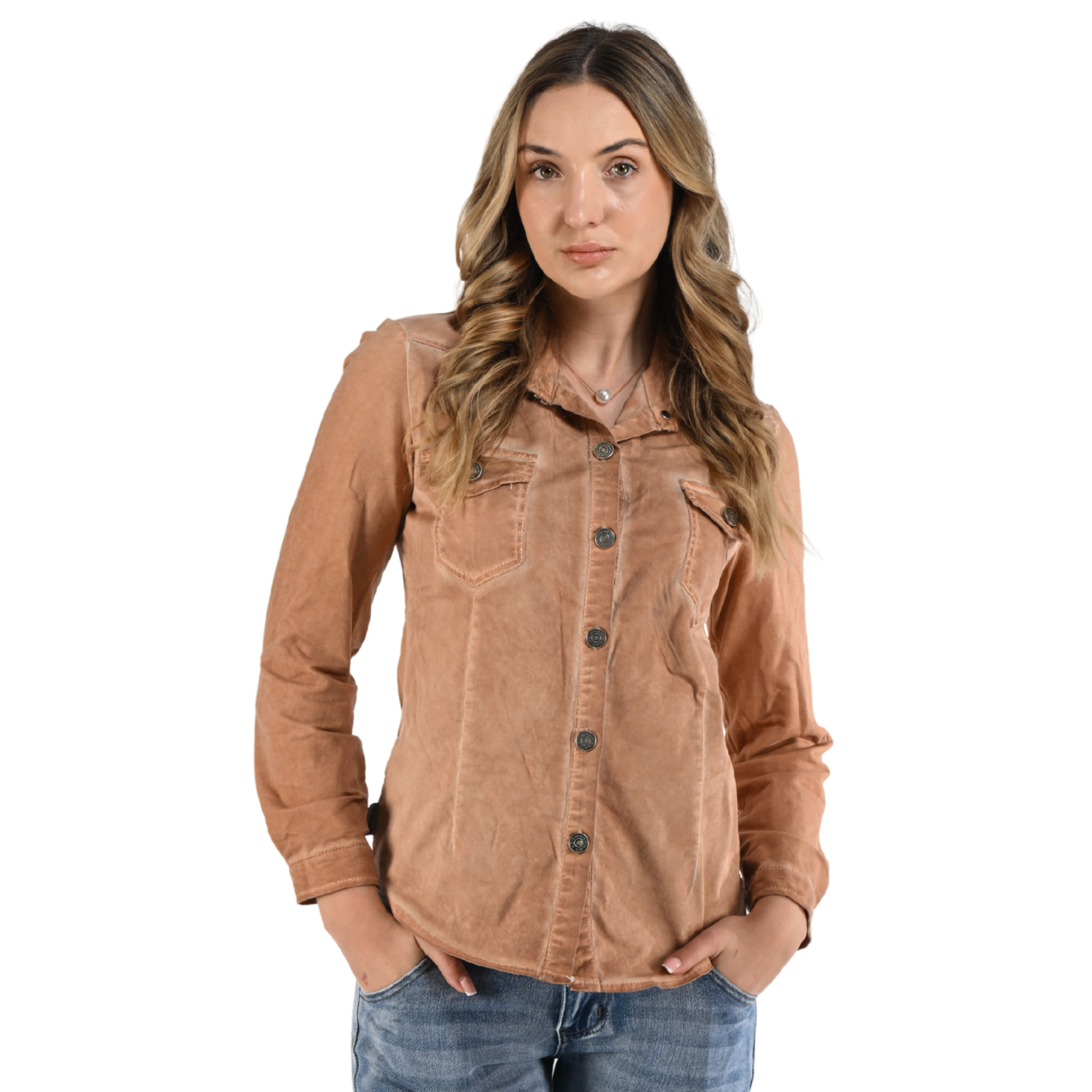 2-Textured overdyed denim style jacket