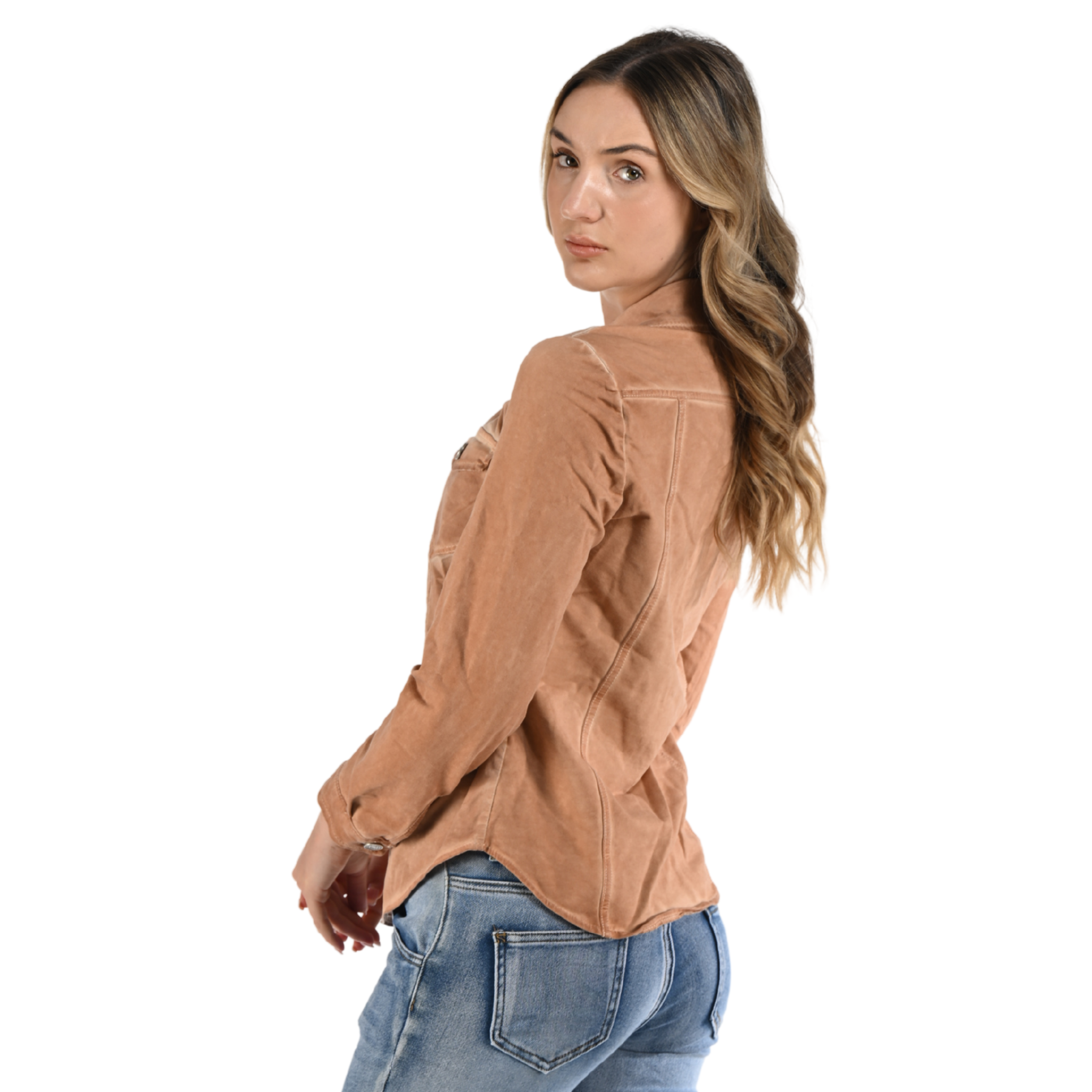 2-Textured overdyed denim style jacket