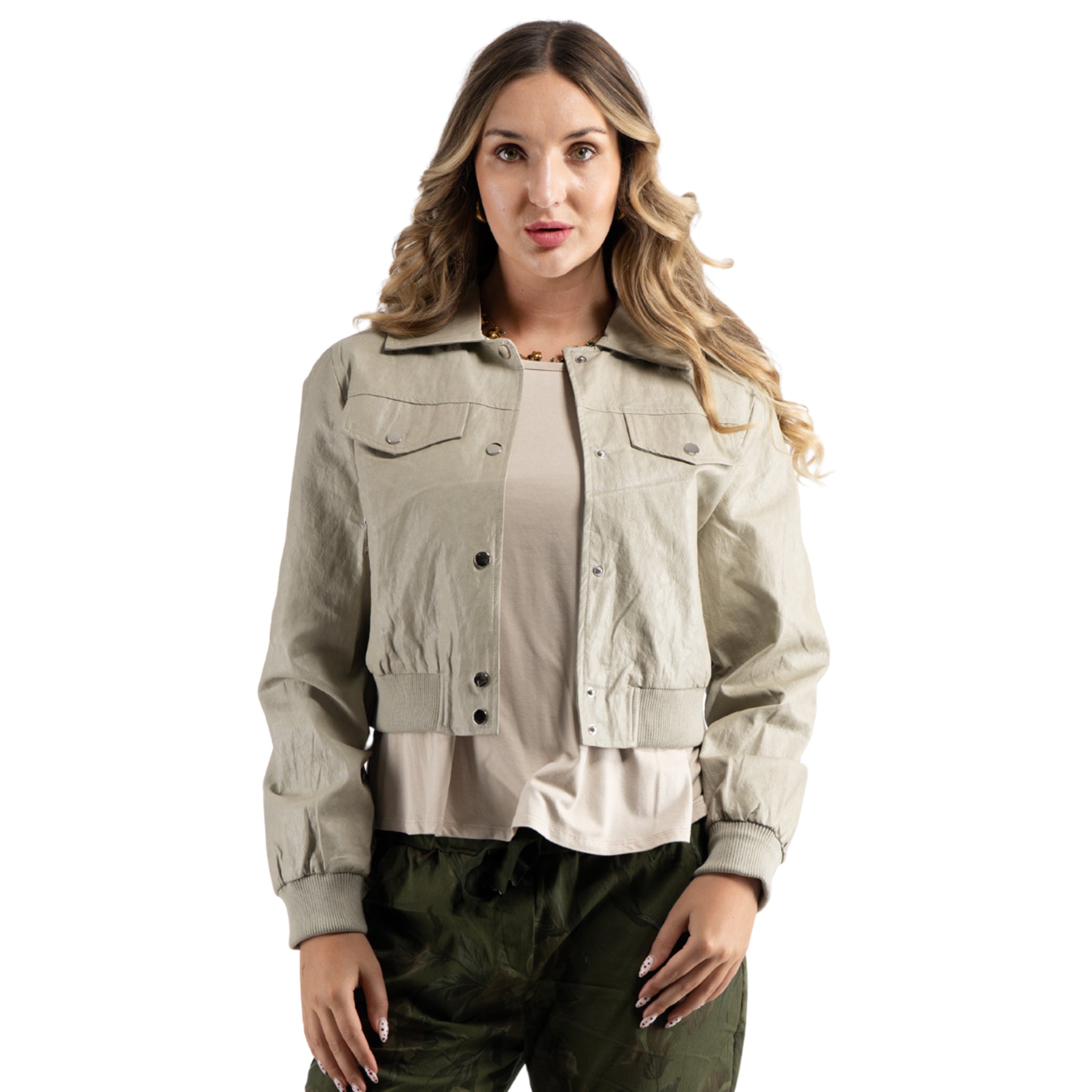 Leatherette bomber jacket