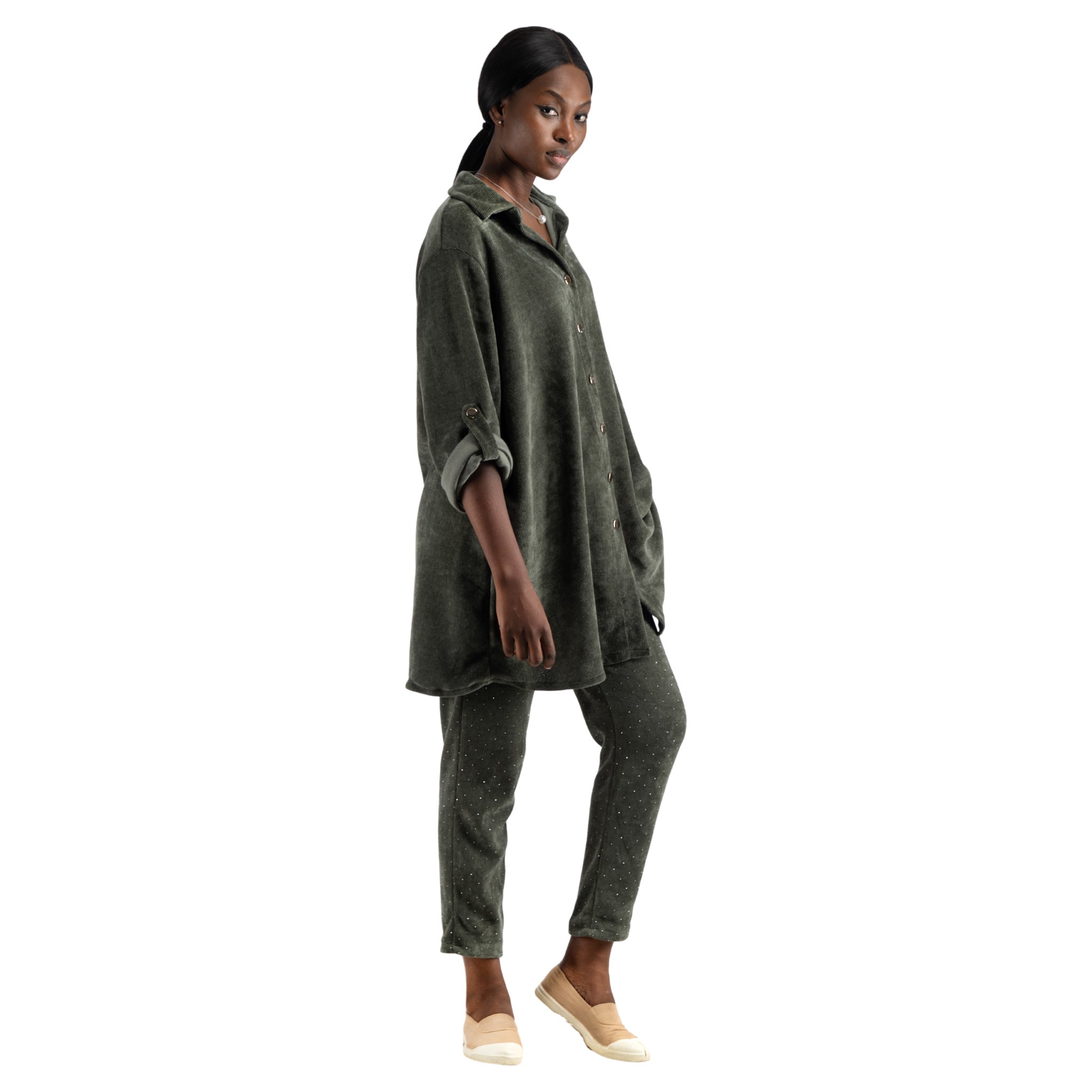 Gold button chenille coatigan