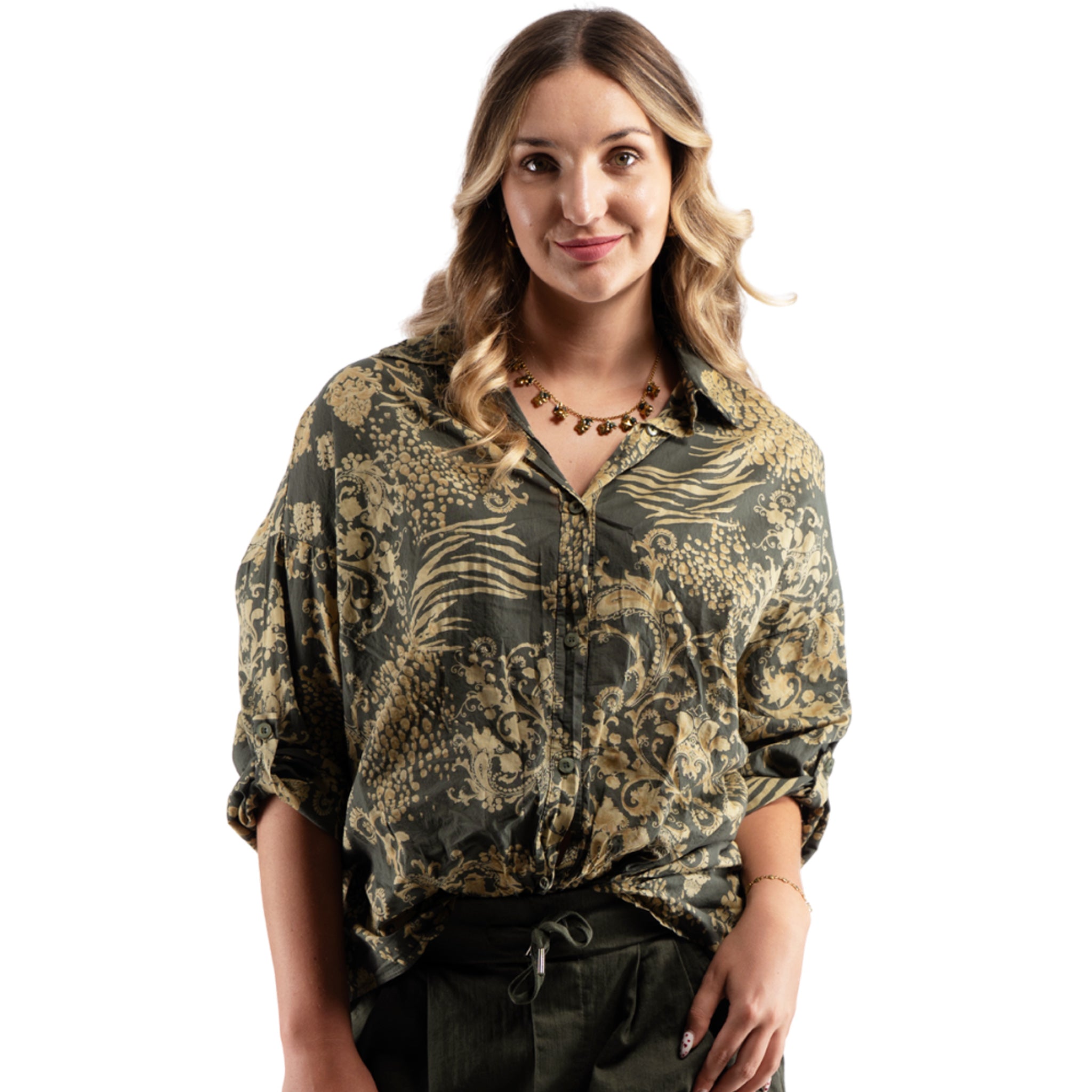 Damask animal print shirt