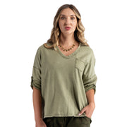 3 Button detail washed top