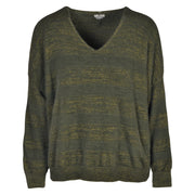 Lurex stripe fluffy knit top
