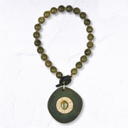 Circle pendant beaded necklace