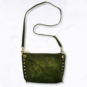 Genuine leather suede detail bag