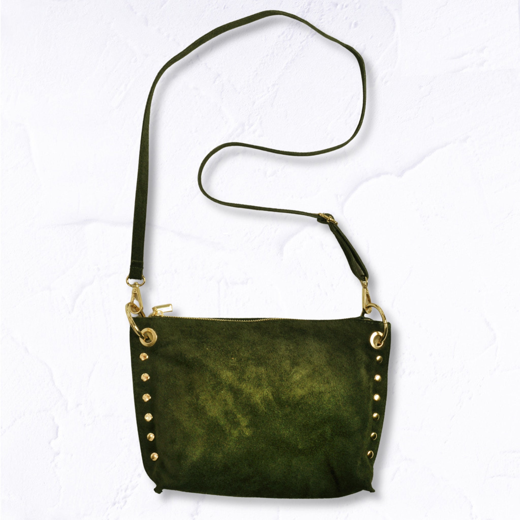 Genuine leather suede detail bag