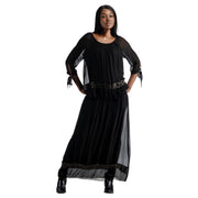 Sequin trim double layer dress