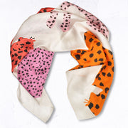 Leopard print silky scarf