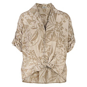Floral leaf print shirt