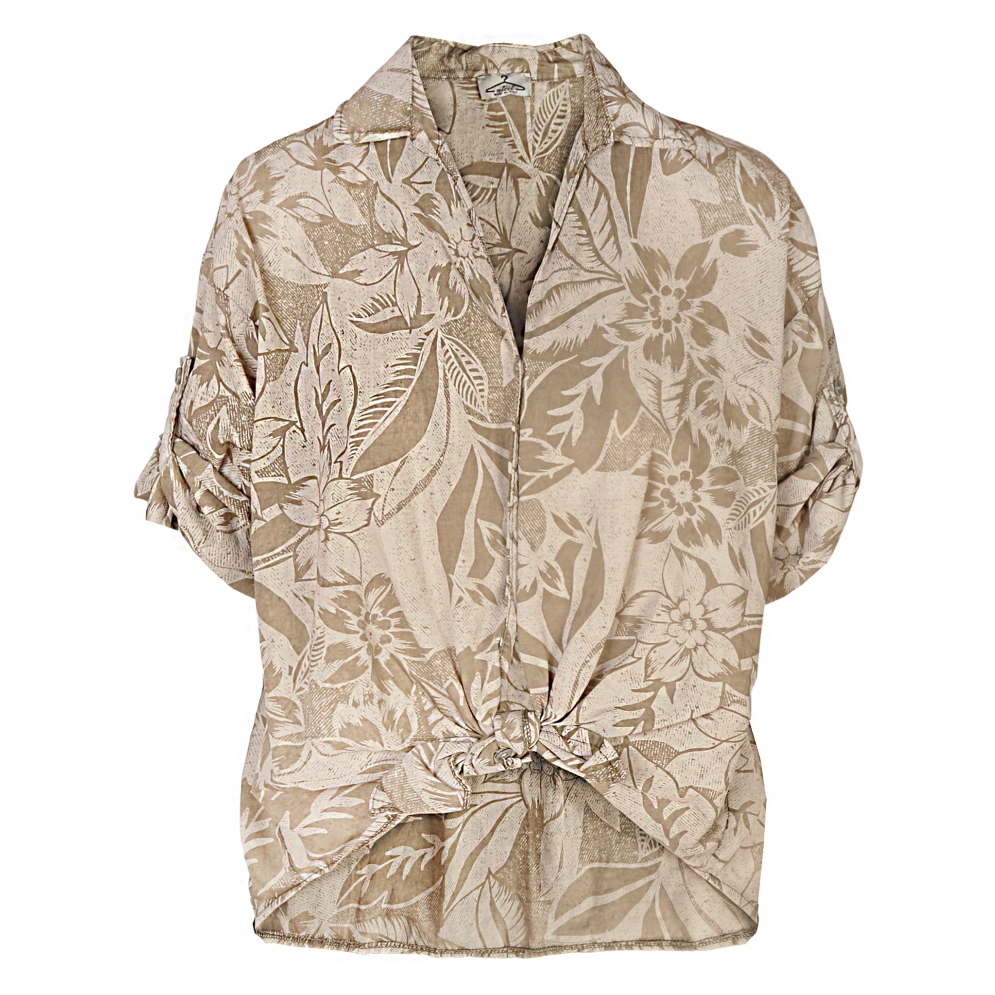 Floral leaf print shirt