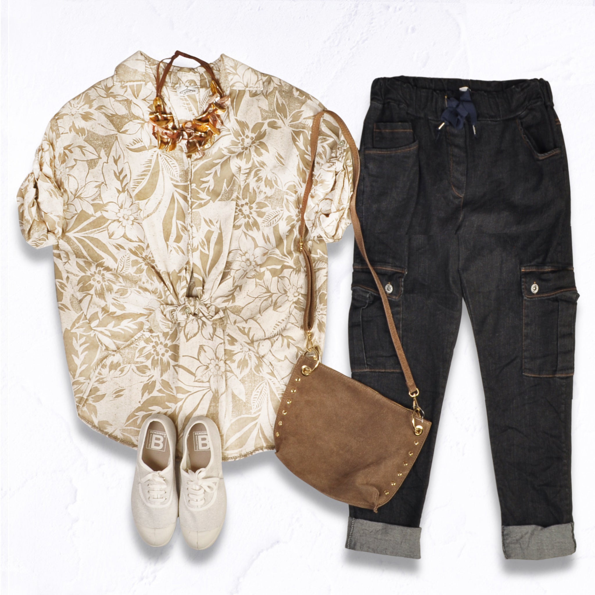 Floral leaf print shirt