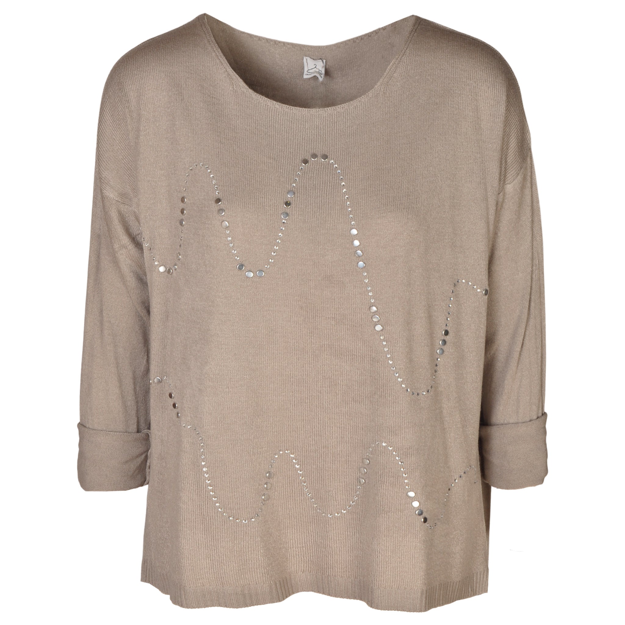 Wavy studded knit top