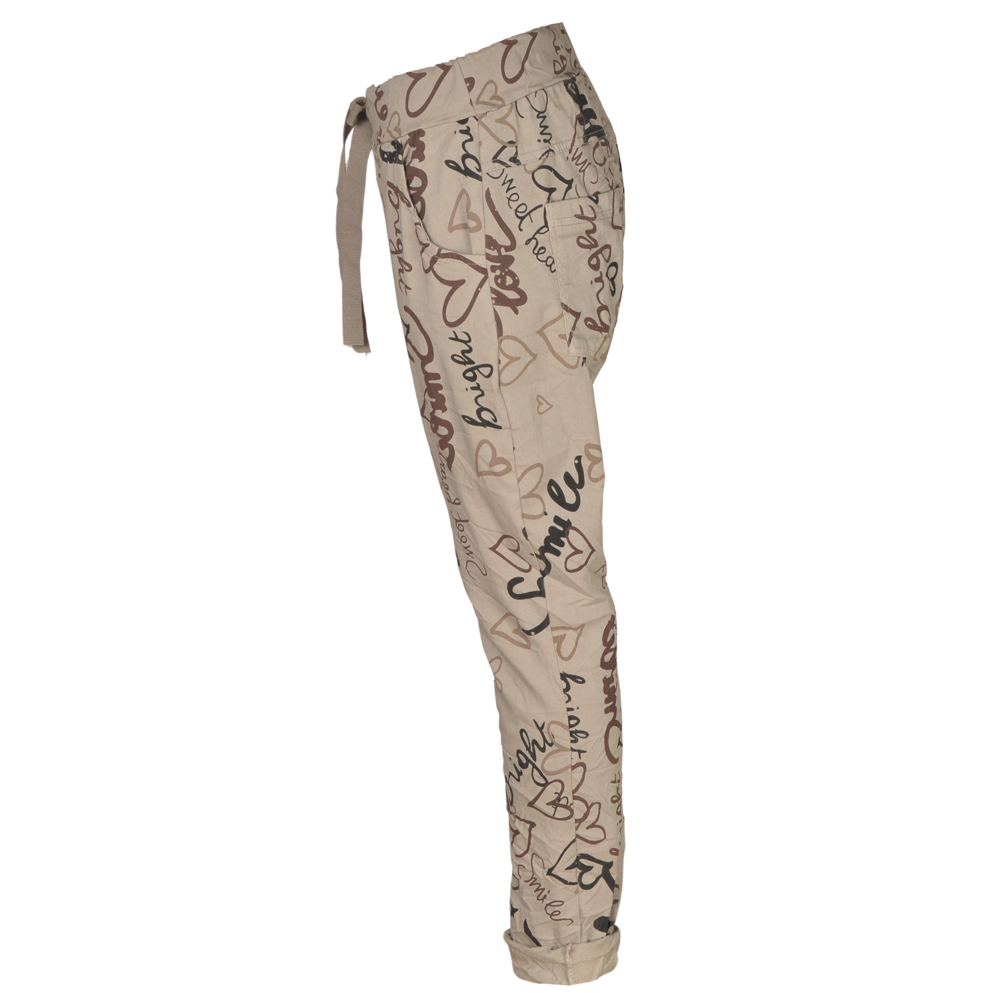 Multi heart word print pants