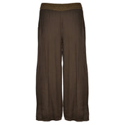 Lurex waistband wide leg pants