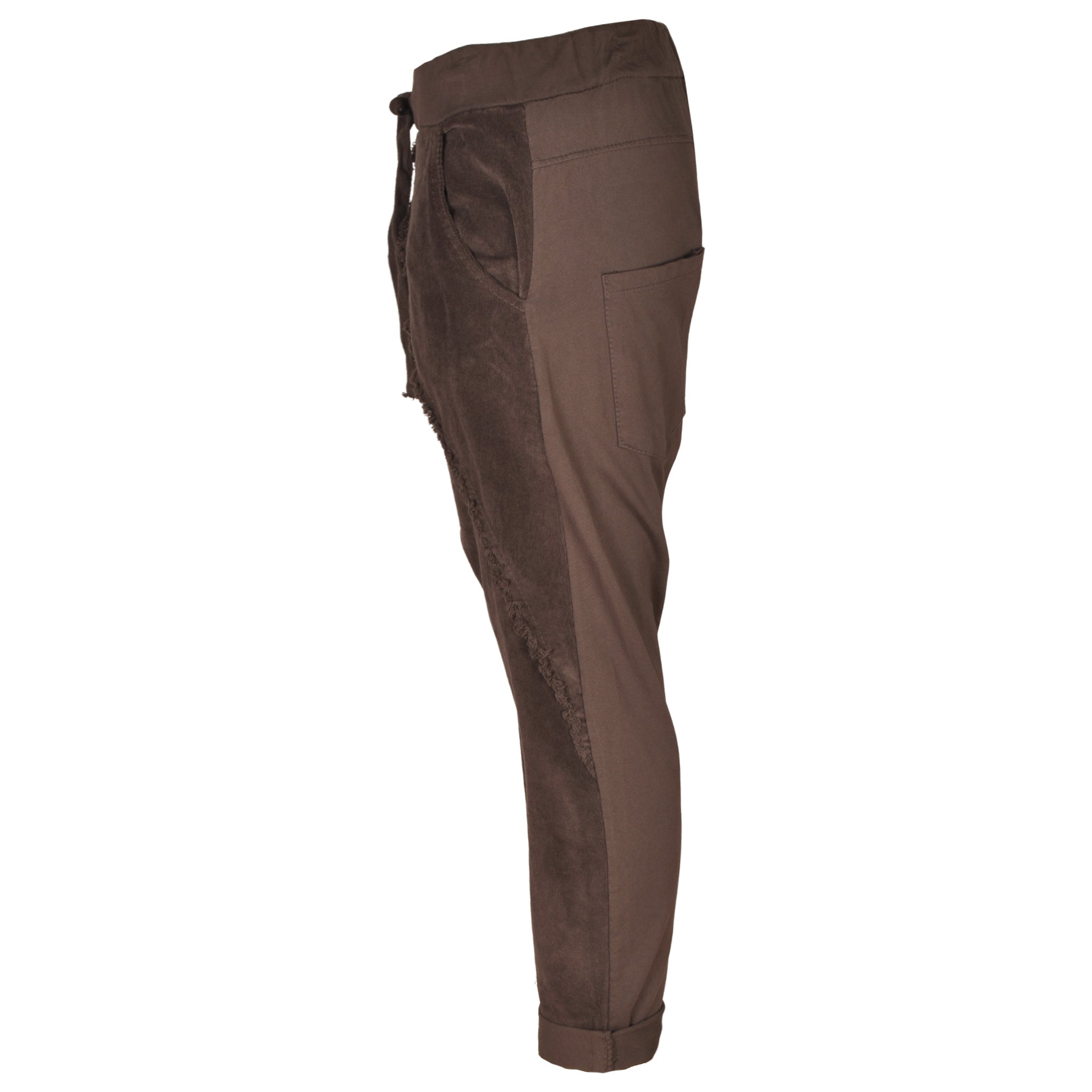 2-Textured raw-edge corduroy pants