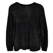Fluffy batwing knit top