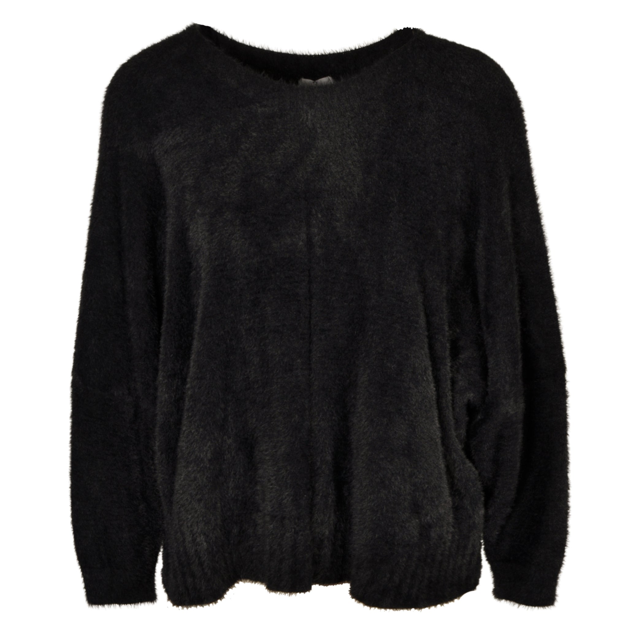 Fluffy batwing knit top
