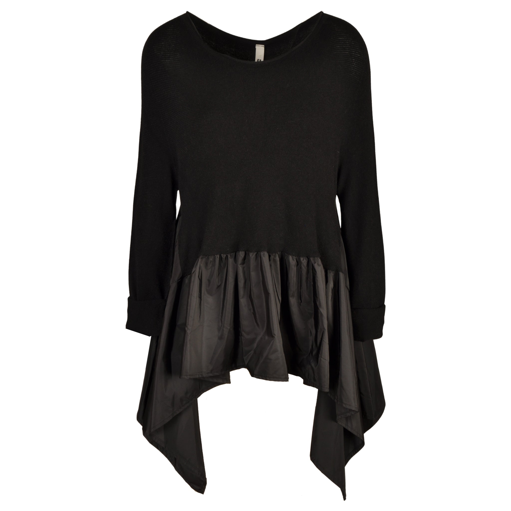 2-Textured pointy edge knit top