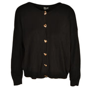 Gold heart button cardi