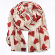 Multi heart print scarf