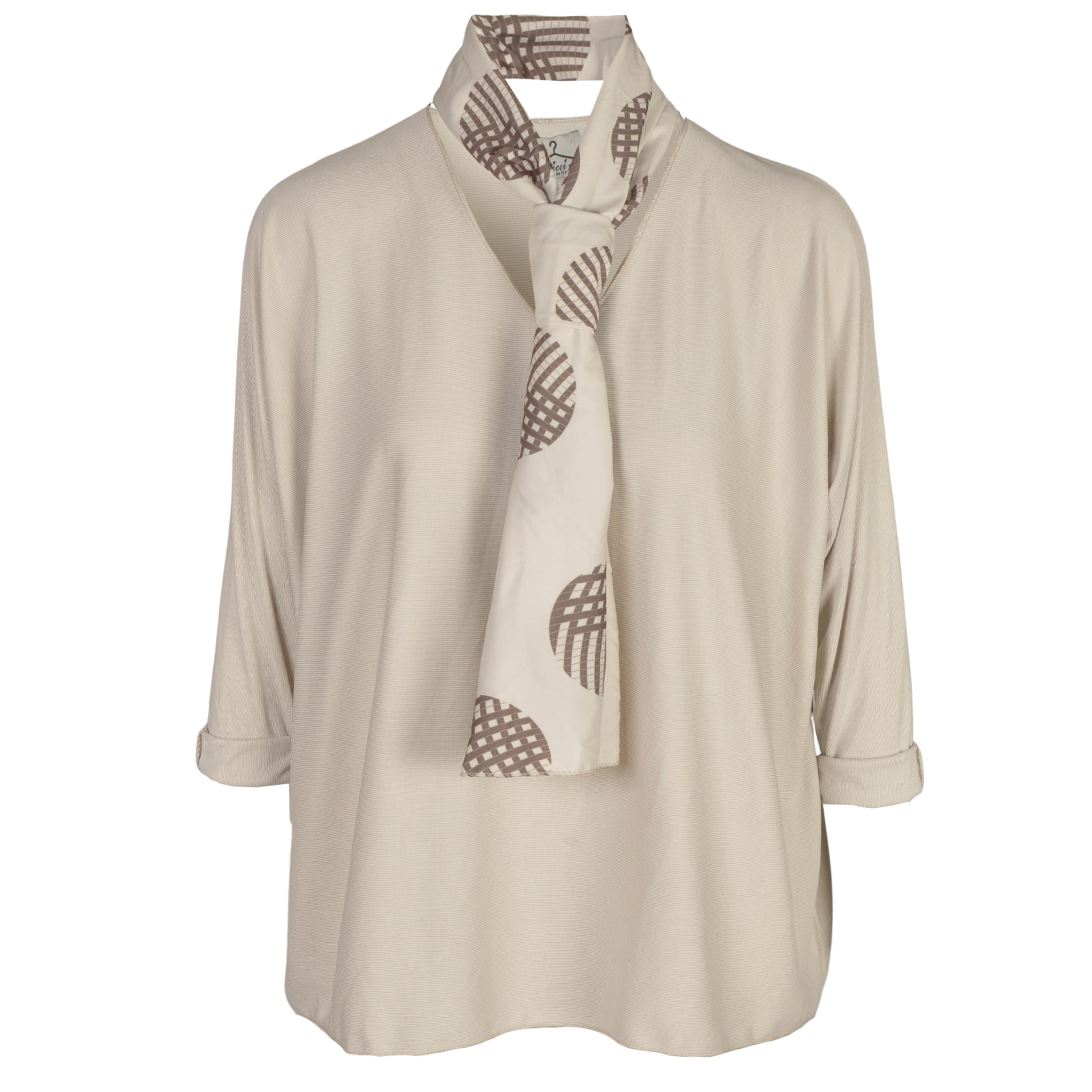Scarf tie ribbed top