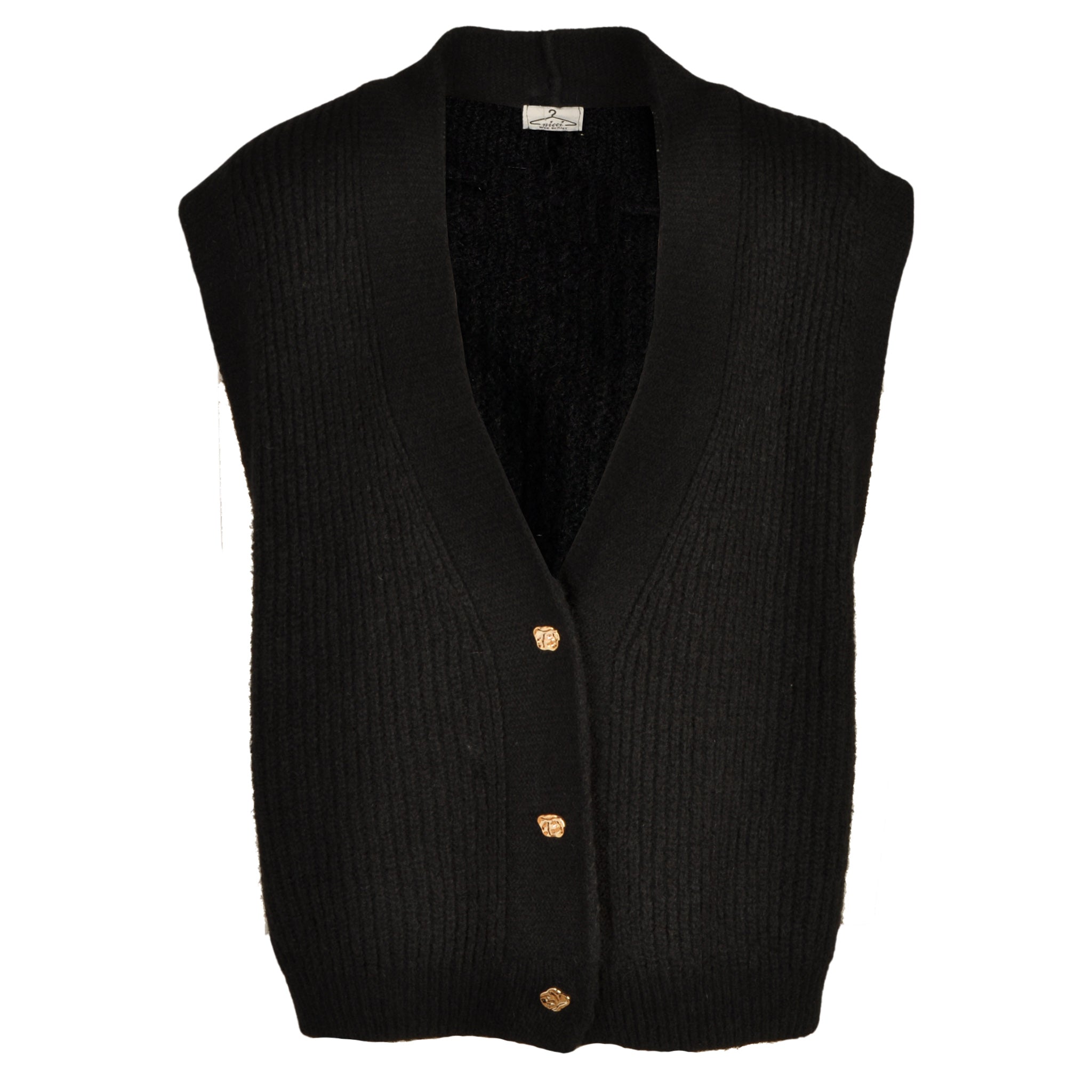 Gold button oversized waistcoat