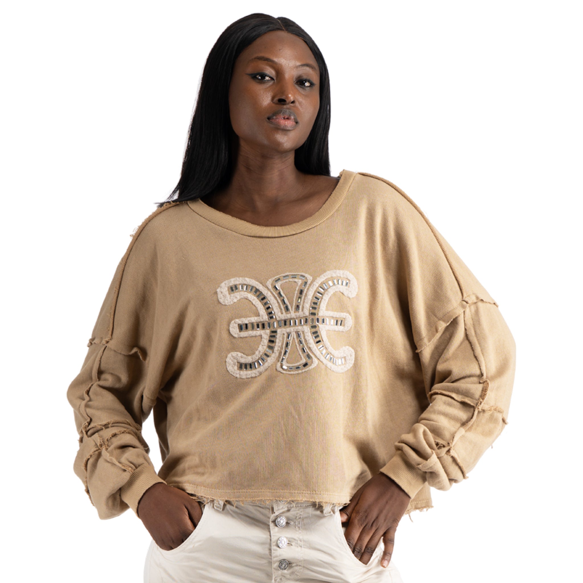 Flocked Diamante r/edge sweatshirt