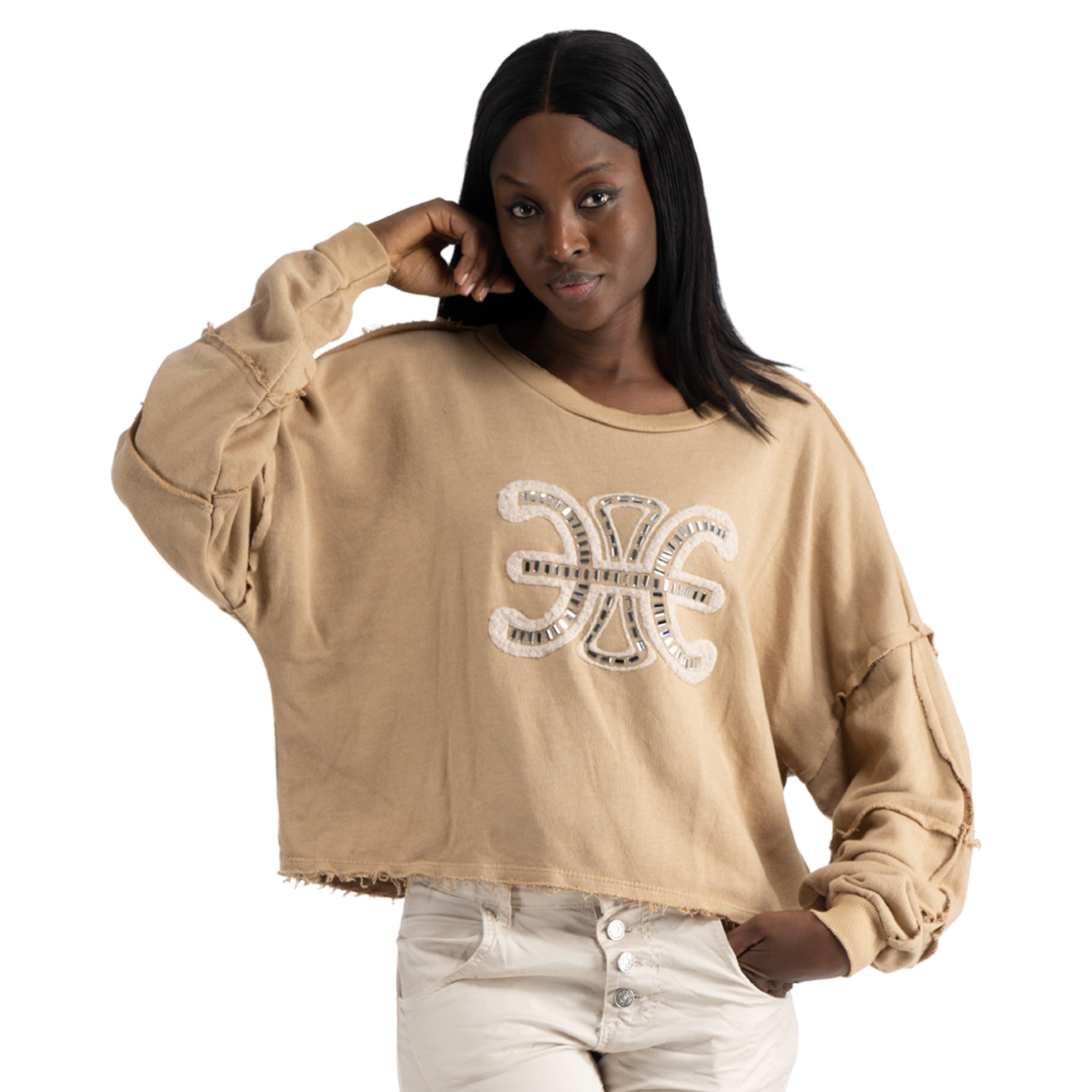 Flocked Diamante r/edge sweatshirt