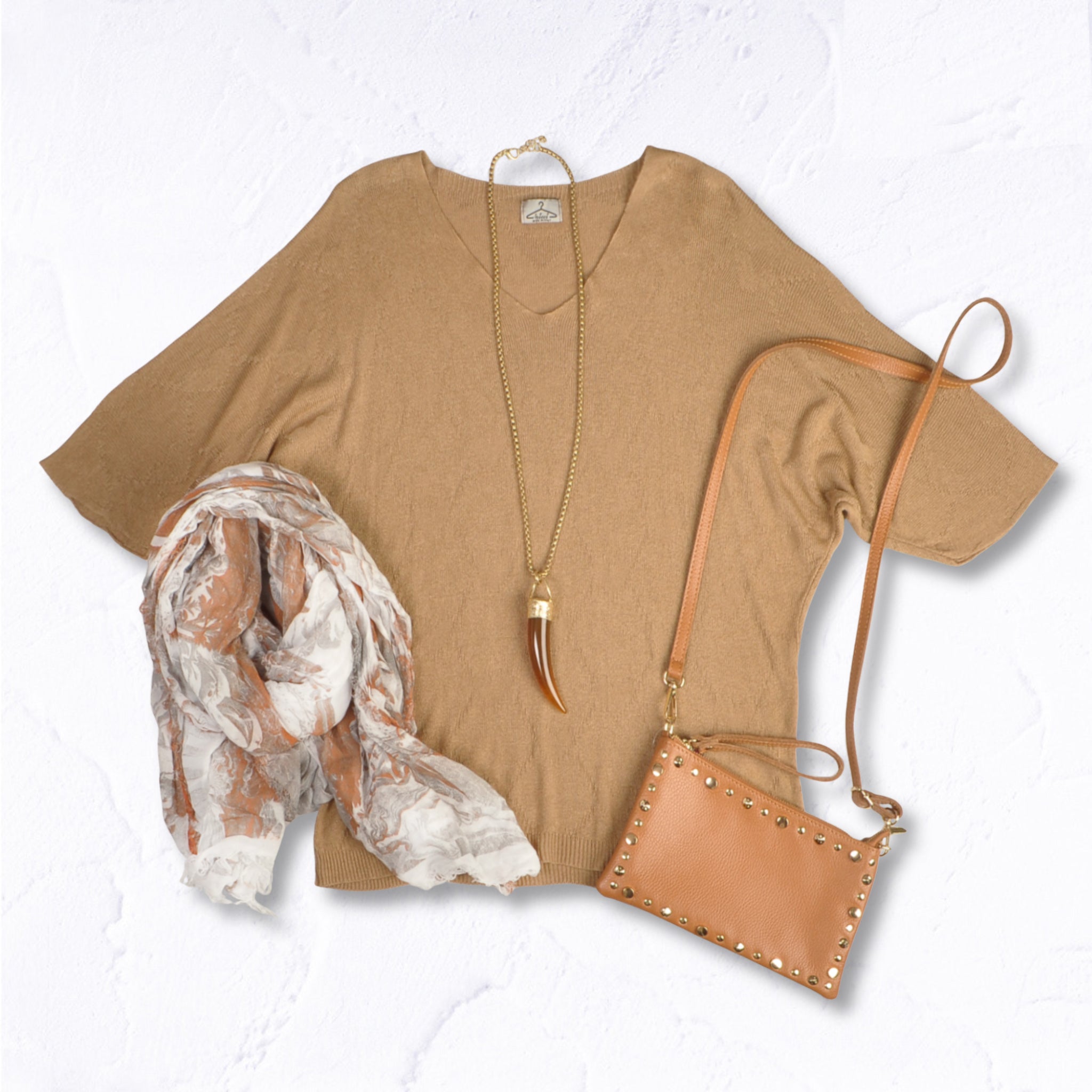 Overdyed multi heart batwing top