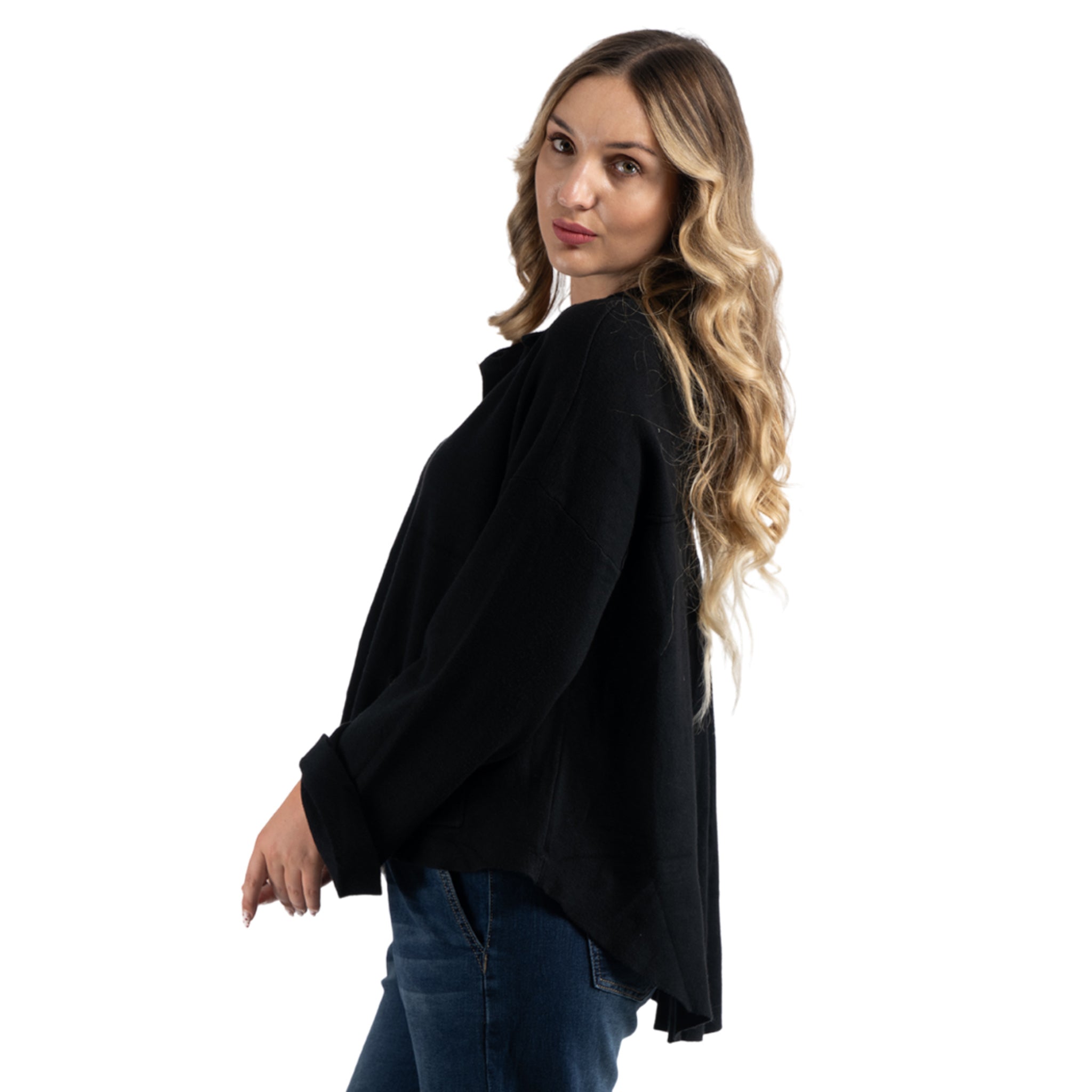 Knitted swing jacket