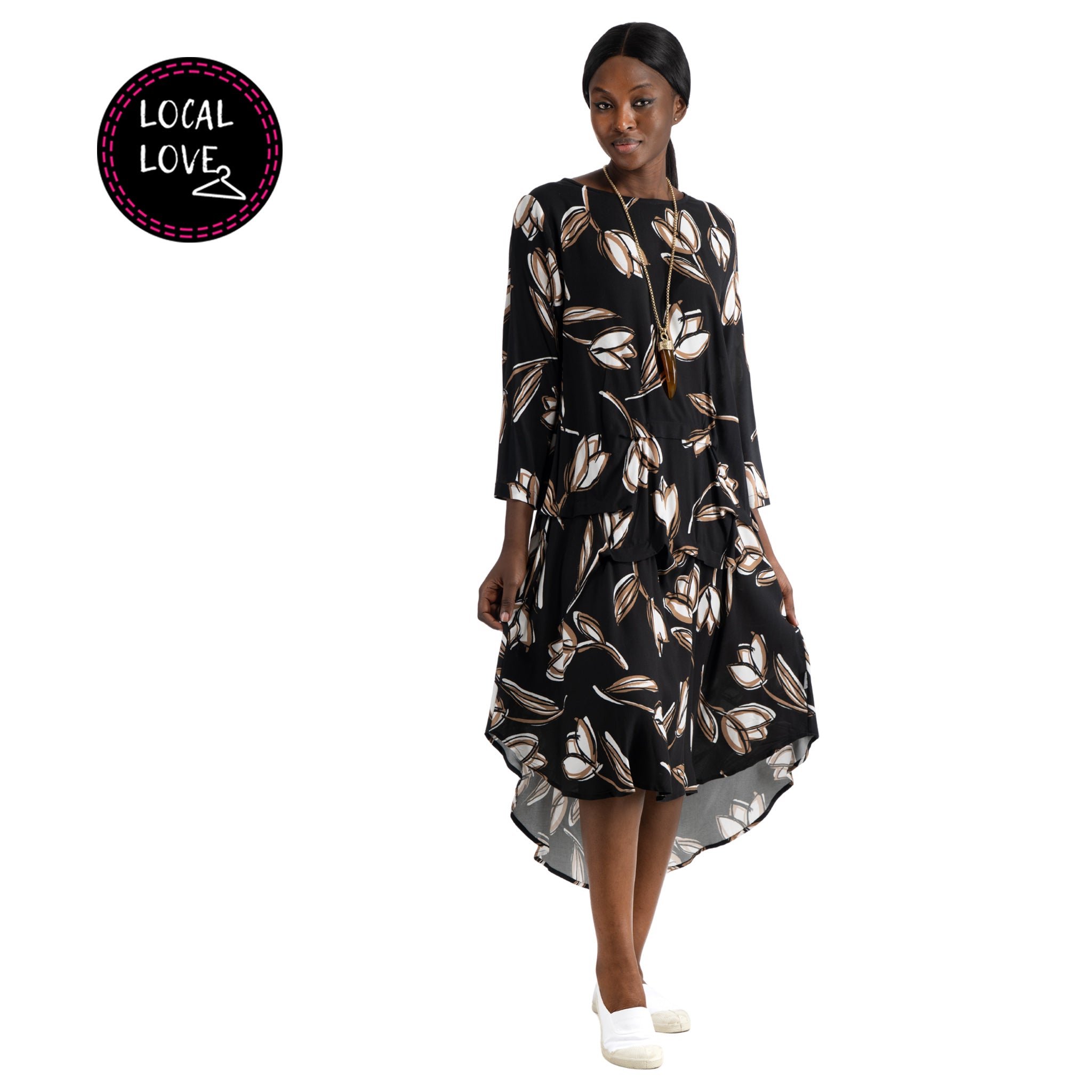 Nicci Tulip Priscilla tuck up dress