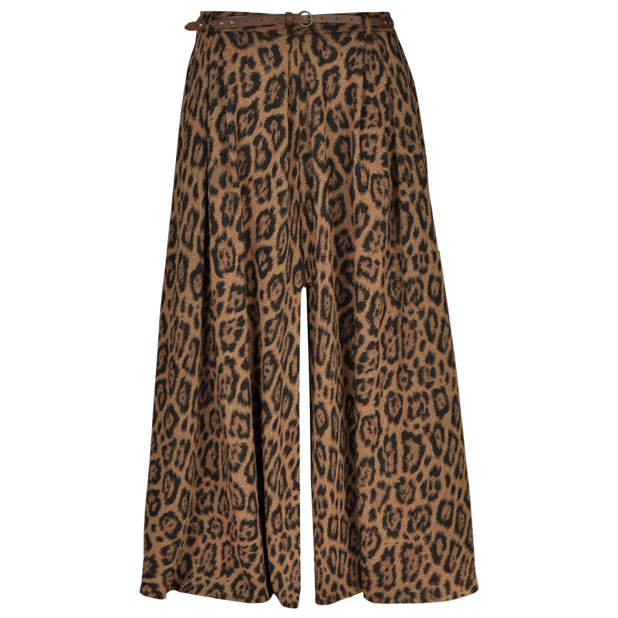 Belted wide leg pants