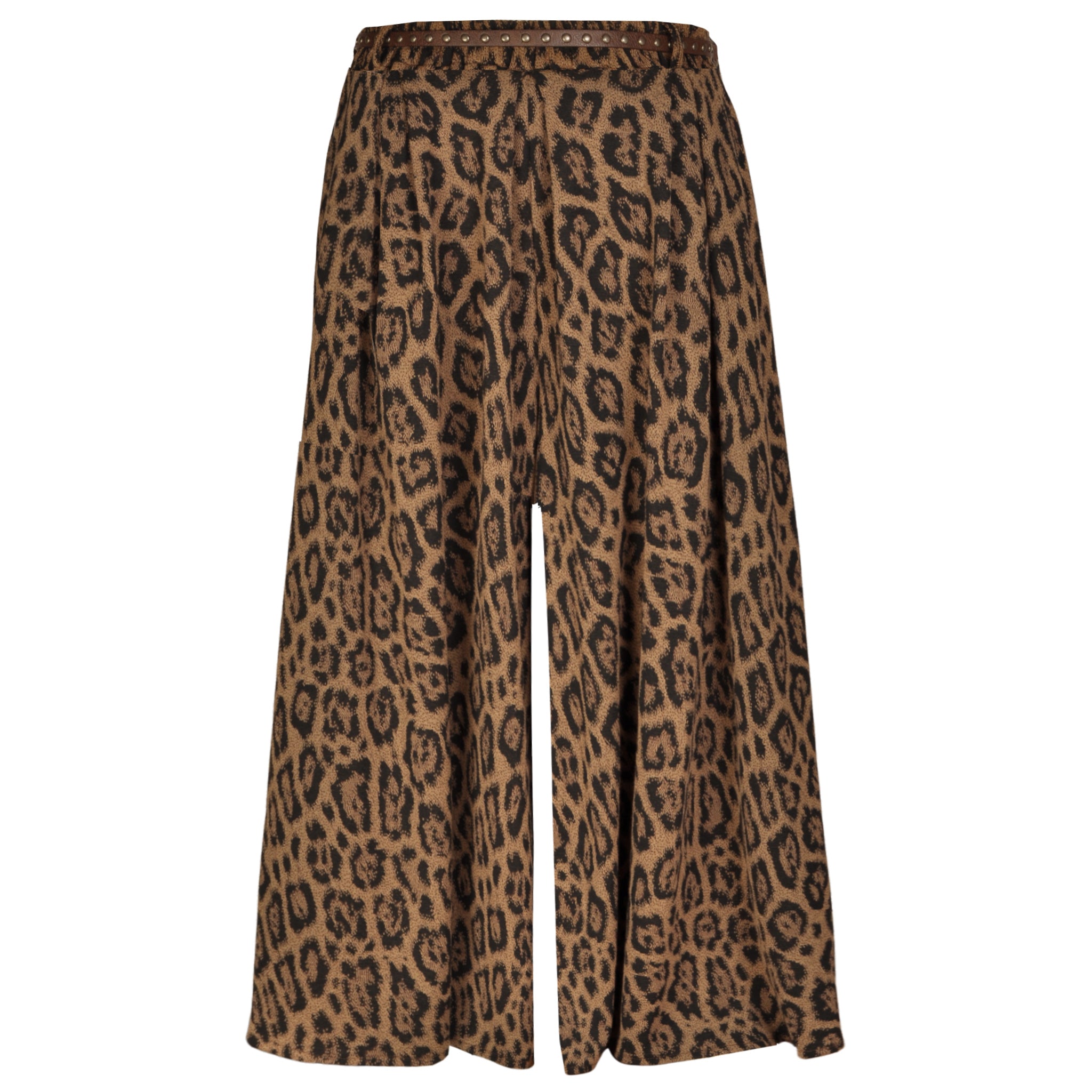 Belted wide leg pants