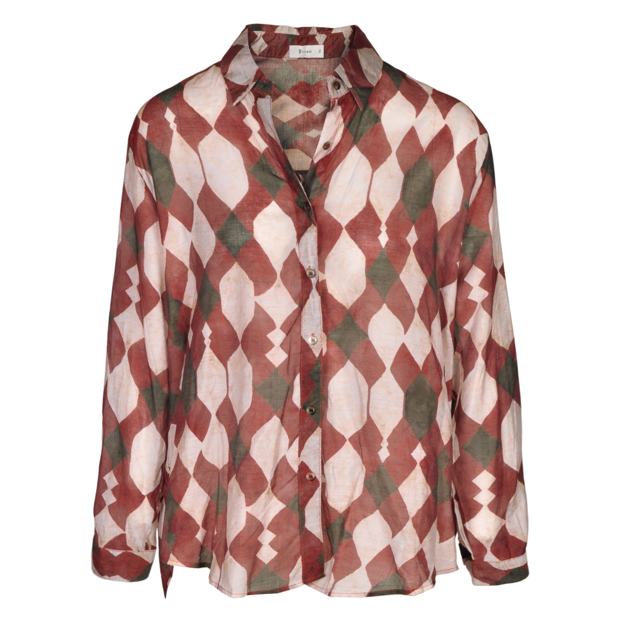 Diamond print oversized shirt