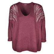 Diamante tiger stripe knit top