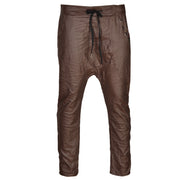 Eyelet detail leatherette harem pants