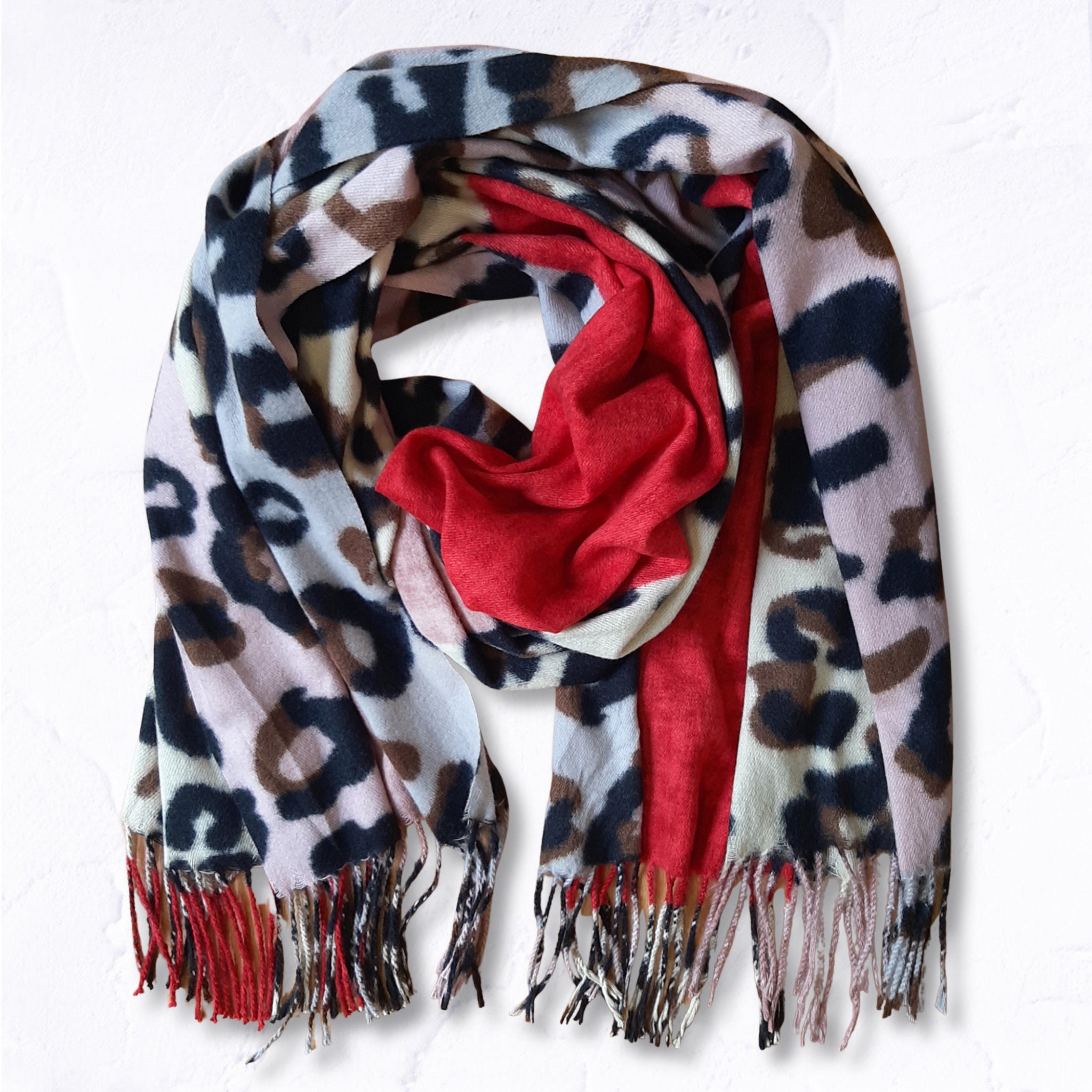 Multi patch animal scarf