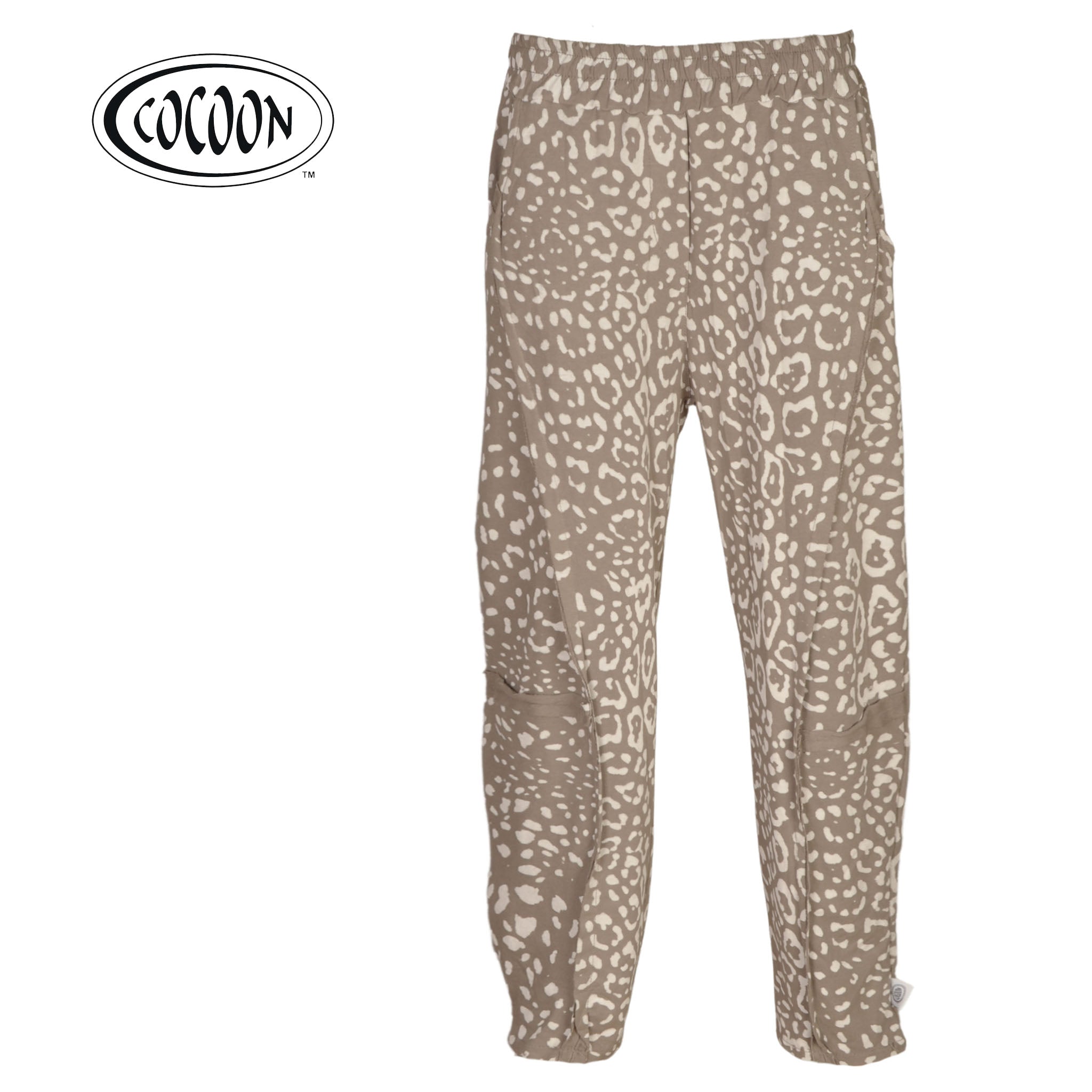 Cocoon animal print raw-edge pant
