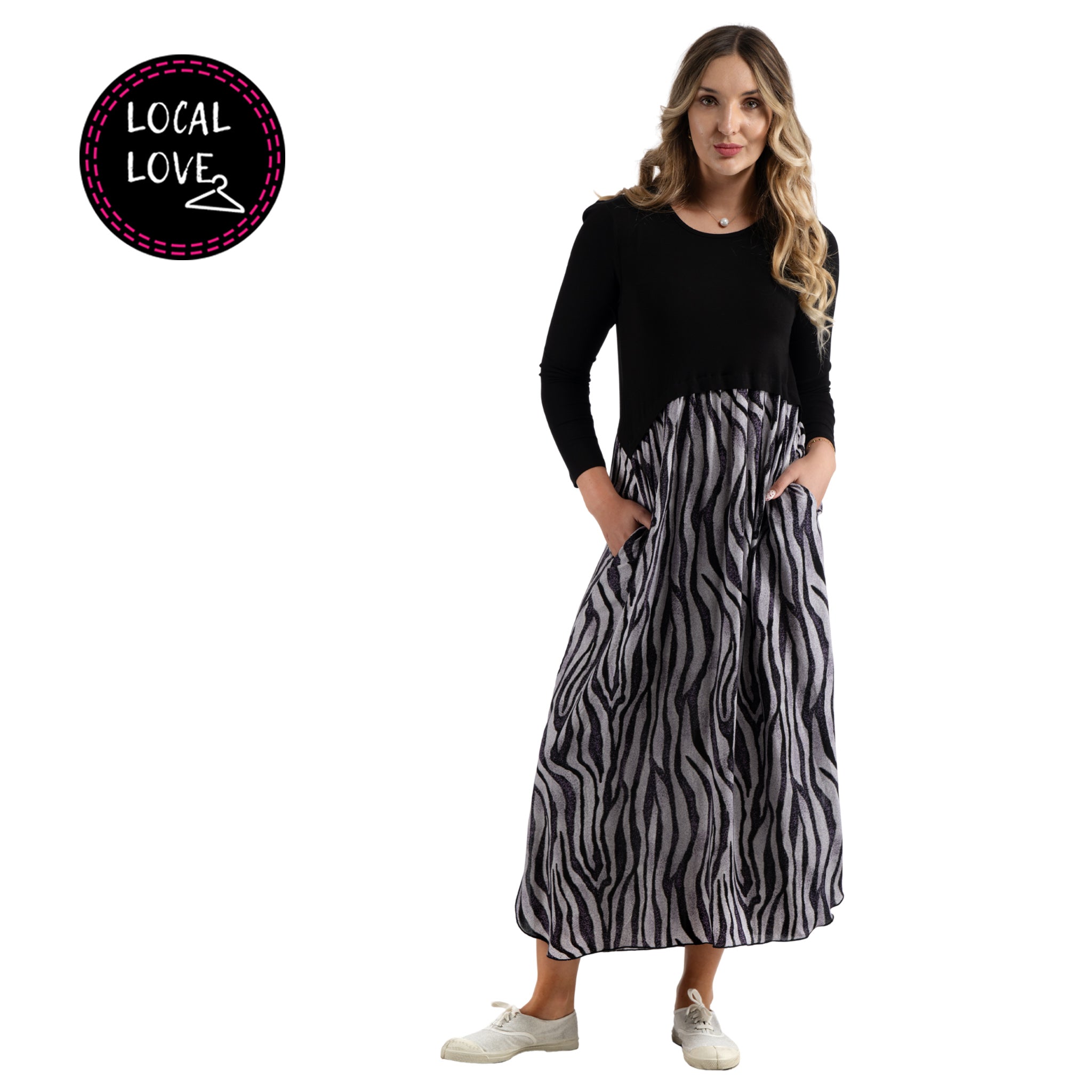 Nicci Lazer Cora 2-textured dress
