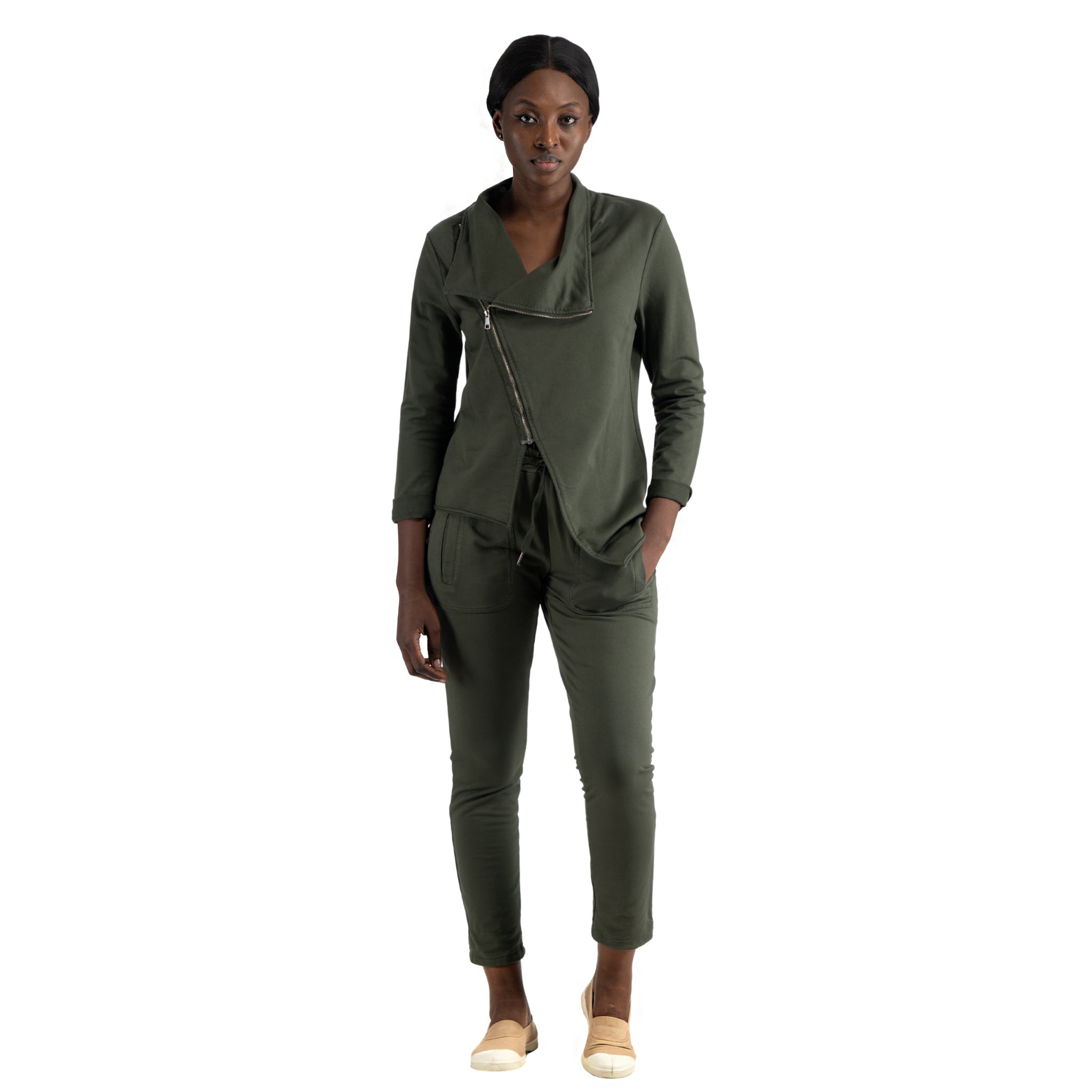 Aymmetrical zip pointy jacket