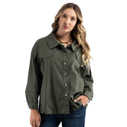 Torn denim style shirt