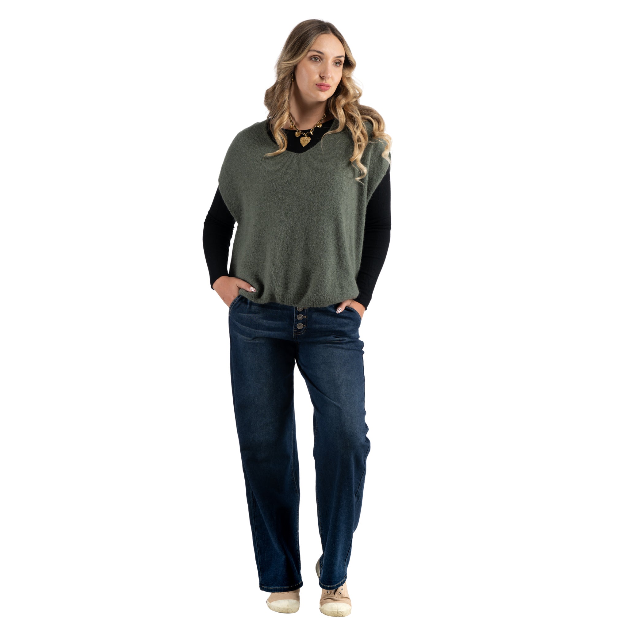 Oversized boxy knit top