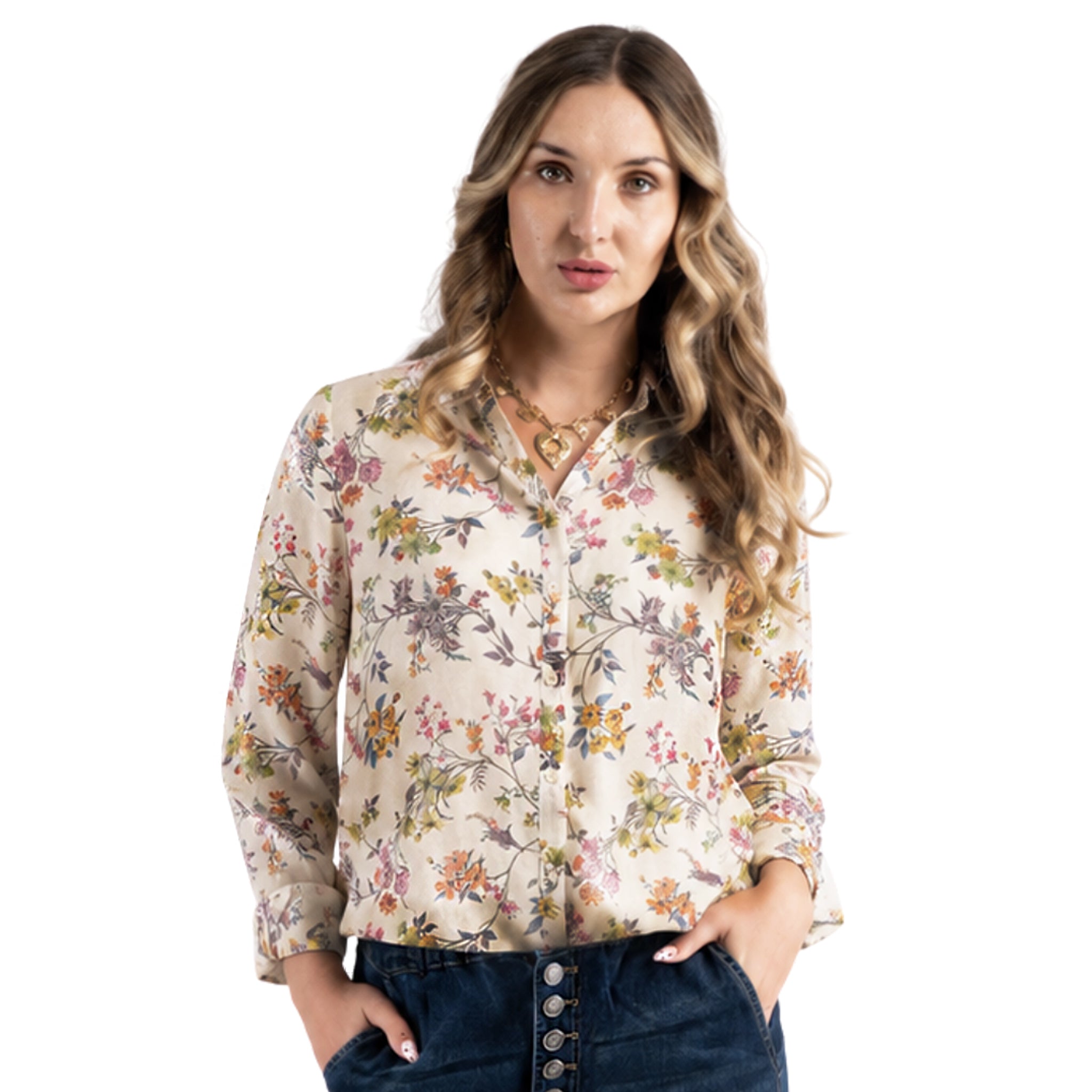 Wild flower print shirt
