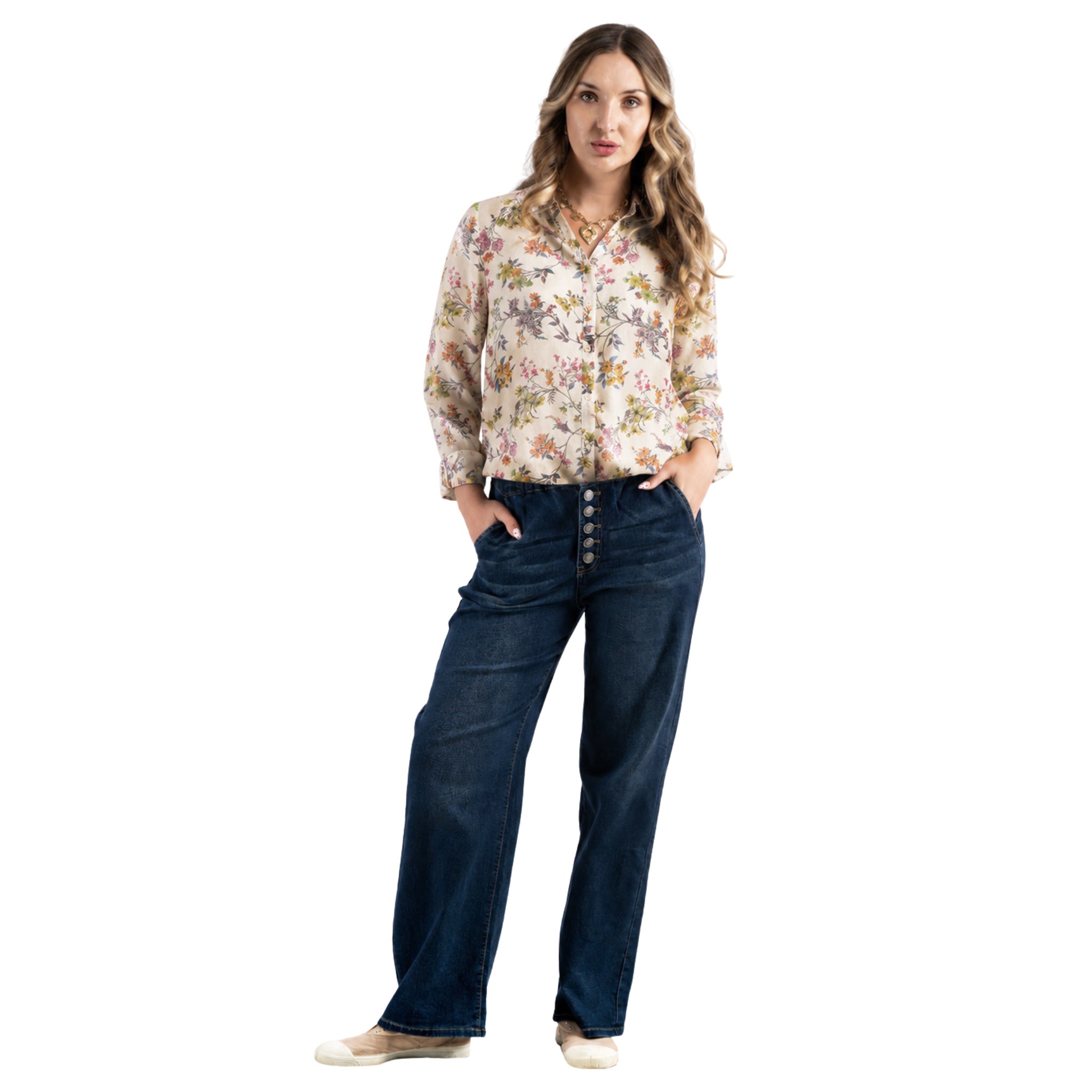 Wild flower print shirt