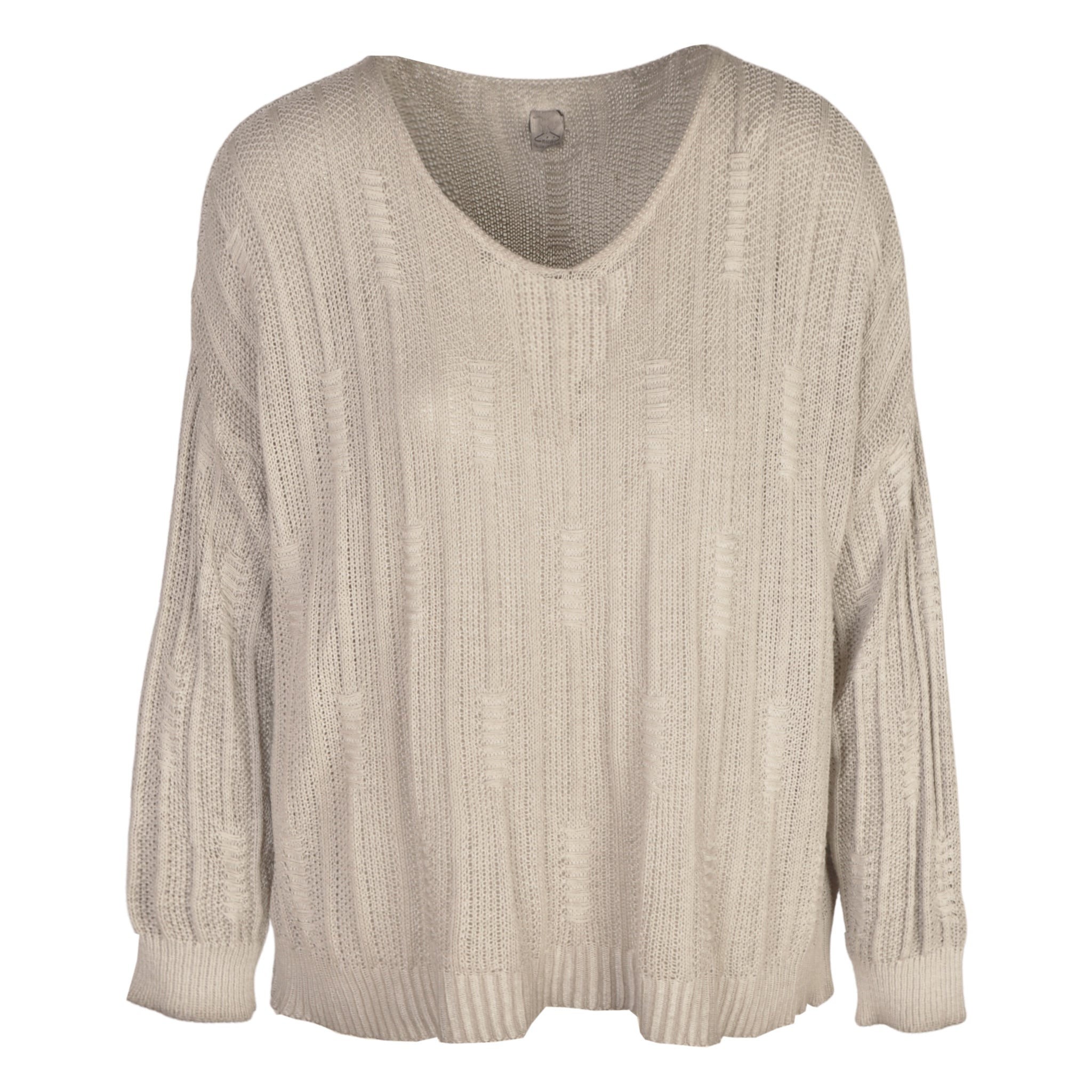 Overdyed stitch ribbed knit top