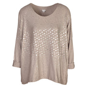 Foil mini heart print over sized top
