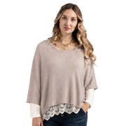 Double layer lace trim knit