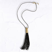 Giant tassel long necklace