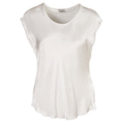 Raw edge sleeve top